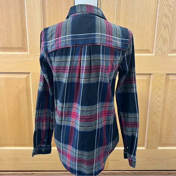 Vans Flannel Button Up Shirt Womens Medium Plaid Cotton Long Sleeve Collared - Picture 6 of 9